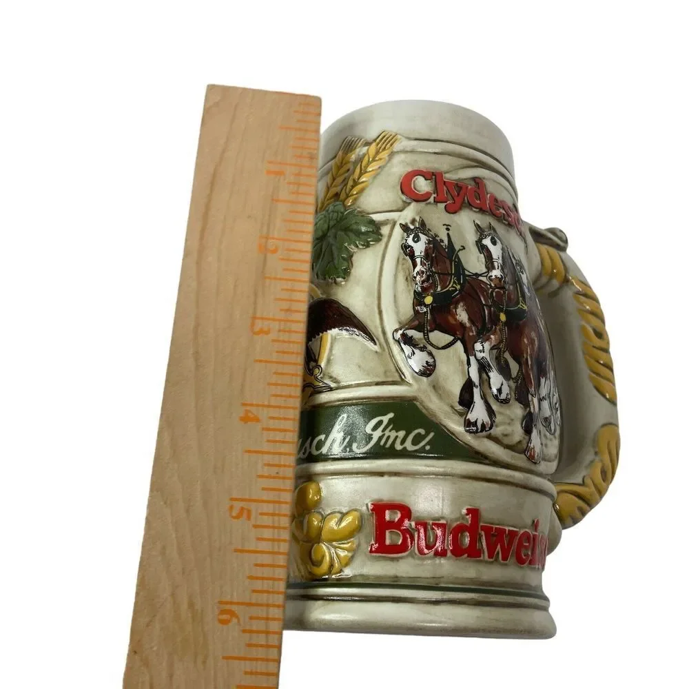 1980s Budweiser Clydesdale Beer Stein Vintage‎ Anheuser-Busch RARE Brazil
